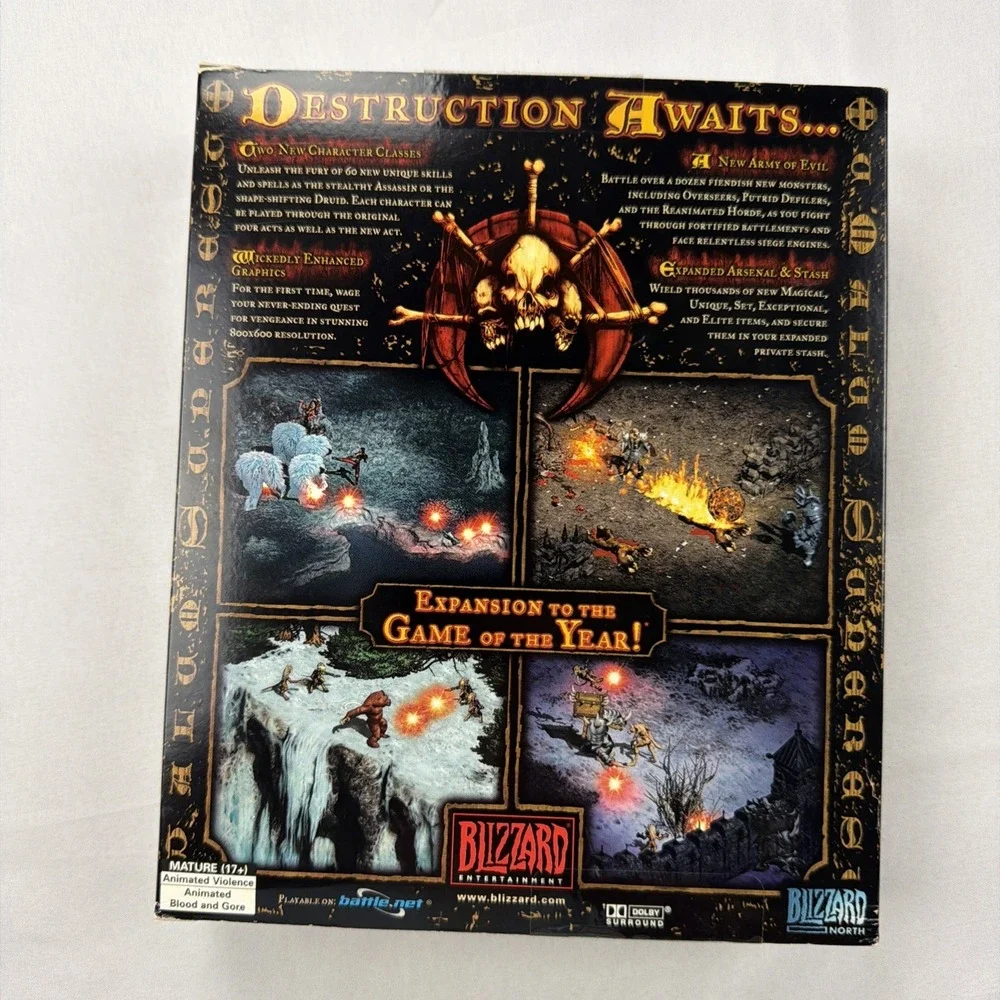 Diablo II 2 Lord of Destruction Expansion Set Big Box Complete + Strategy Guide